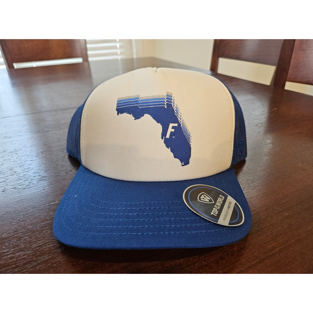 Top of the World Trucker Hat Mens OSFA Blue Florida Gators Snapback Mesh Cap